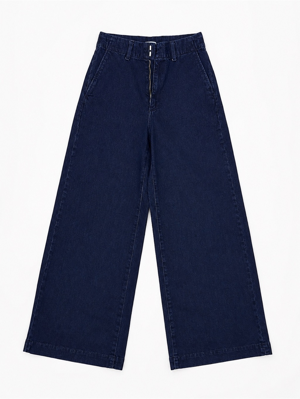 UNIQLO Wide Trouser Jeans High Rise Wide Leg Navy Size S - Picture 2 of 7